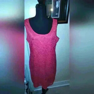 Tiana b women's hot pink floral dress. Sleeveless extra large slip-on no zippers